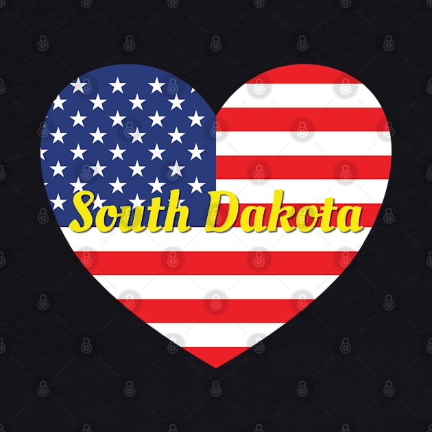 South Dakota American Flag Heart by DPattonPD